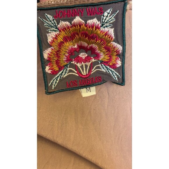 Johnny Was Embroidered Velvet Brown Dress With Rose Floral Design M - Picture 6 of 7